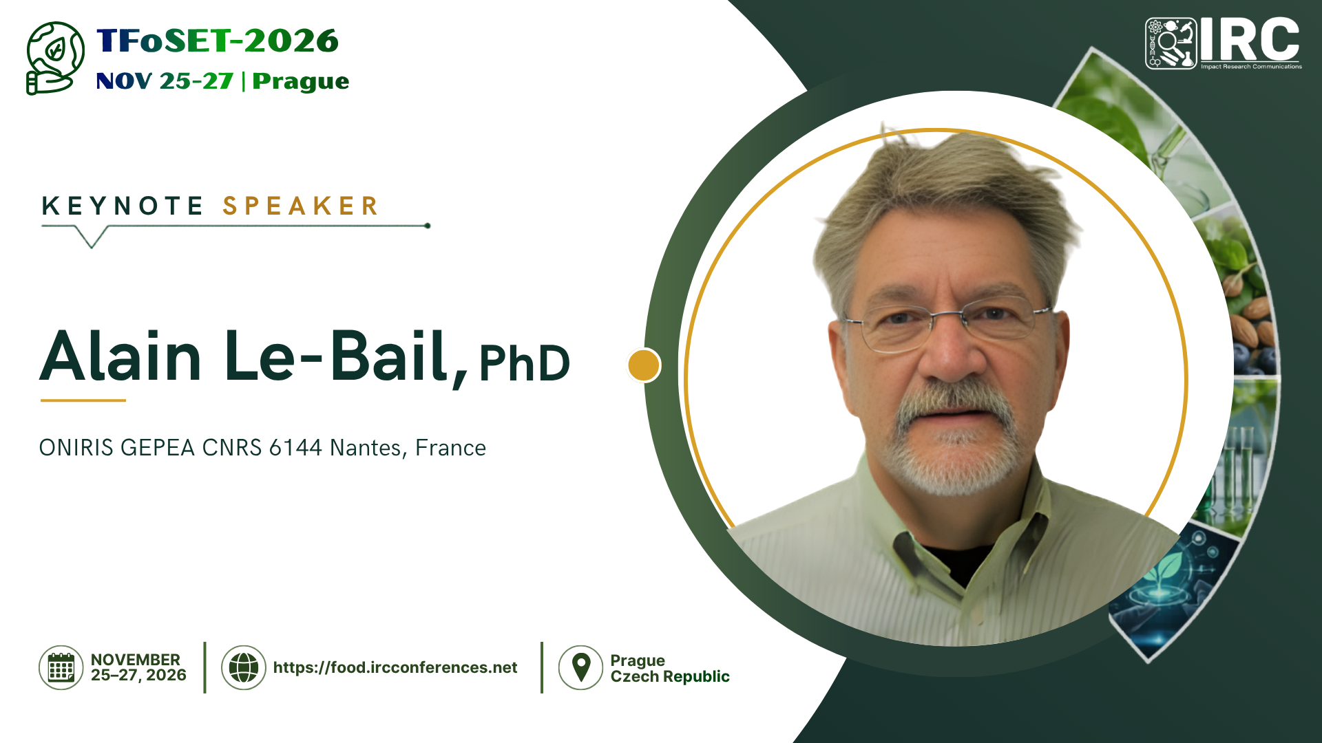 Prof. alain LE-BAIL as a Keynote Speaker at Trends in Food Science and Emerging Technologies